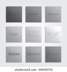 Set of rectangle vector shapes. Abstract vector banners. Design elements. Polygonal texture