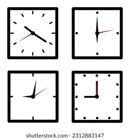 set of rectangle wall clock