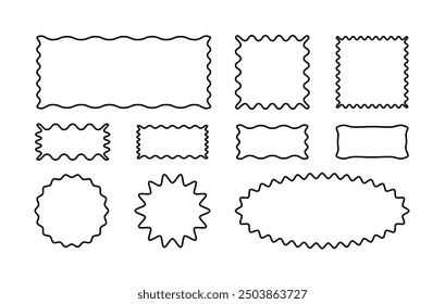 Set of rectangle with zig zag