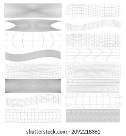 Set of rectangles w distort, deform effect vector illustration