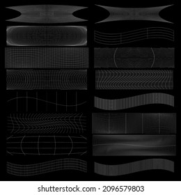 Set of rectangles w distort, deform effect vector illustration