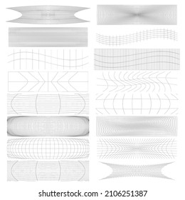 Set of rectangles w distort, deform effect vector illustration