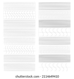 Set of rectangles w distort, deform effect vector illustration