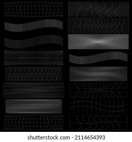 Set of rectangles w distort, deform effect vector illustration