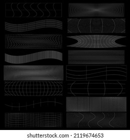Set of rectangles w distort, deform effect vector illustration