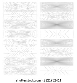 Set of rectangles w distort, deform effect vector illustration