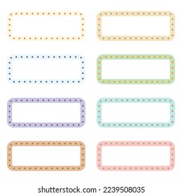 A set of rectangle-shaped dotted line labels.