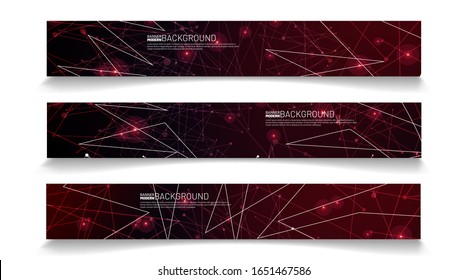 set rectangular banner background. modern abstract vector design