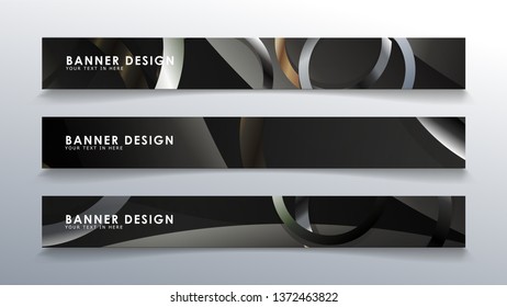 Set rectangular banner with a circle background. neutral color gradient