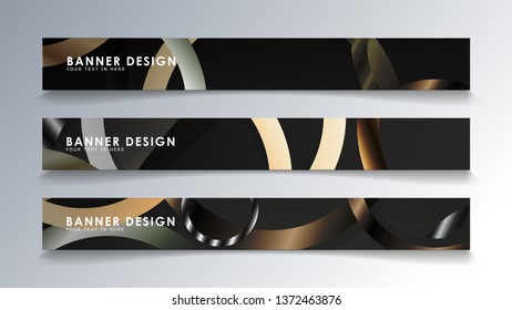 Set rectangular banner with a circle background. neutral color gradient