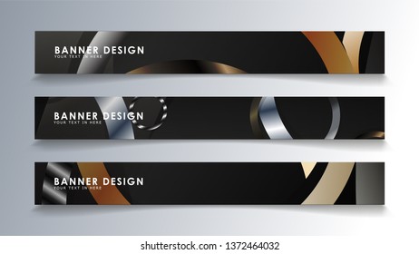 Set rectangular banner with a circle background. neutral color gradient