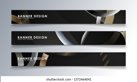 Set rectangular banner with a circle background. neutral color gradient
