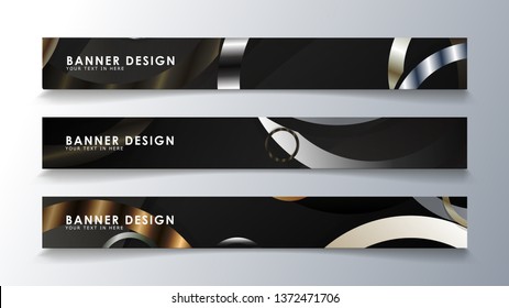 Set rectangular banner with a circle background. neutral color gradient