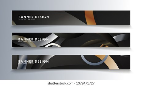 Set rectangular banner with a circle background. neutral color gradient