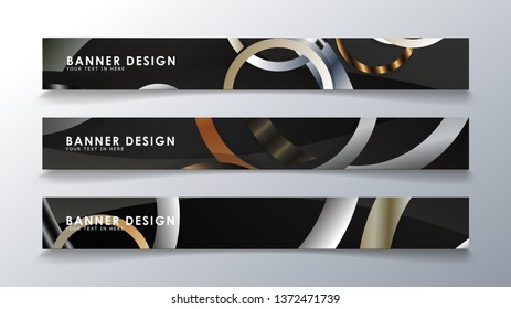 Set rectangular banner with a circle background. neutral color gradient