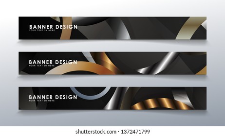 Set rectangular banner with a circle background. neutral color gradient