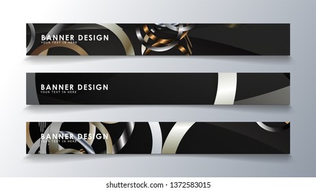 Set rectangular banner with a circle background. neutral color gradient