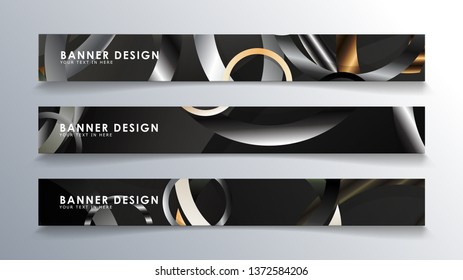Set rectangular banner with a circle background. neutral color gradient