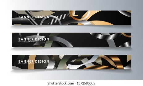 Set rectangular banner with a circle background. neutral color gradient