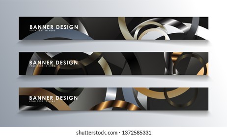 Set rectangular banner with a circle background. neutral color gradient
