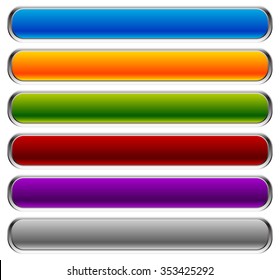 Set Rectangular Buttons Rounded Corners Colorful Stock Vector (Royalty ...