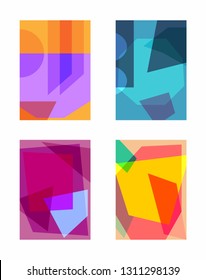 Set of rectangular colorful backgrounds with transparency. Collection of abstract templates for design. Trendy vector illustration.