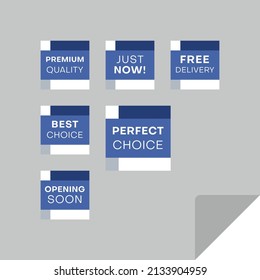 Set of rectangular discount labels to attract customers' attention. Timeless easy-to-read design. Suitable for web page ads, tags, discount offer price labels, badges, coupons, flyers etc.