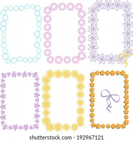 The set of rectangular flower frames for your design