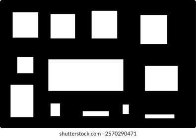 set of rectangular geometric backgrounds. Photo collage template for wall gallery. Blank black photo with white border. Vector Mood Boards dan Branding Presentations.