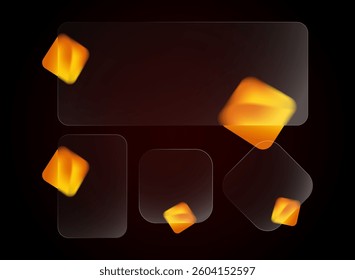 set of rectangular shape frame modern trendy gradient glass morphism shape vector design