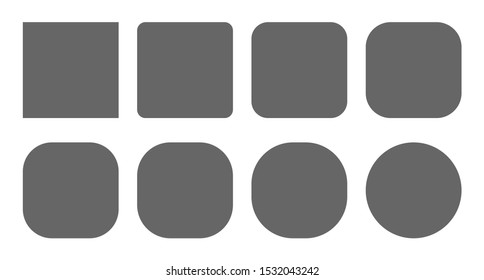 a set of rectangular shapes with different angles or corners with different sides to form a circle, various pattern shapes with isolated white background.