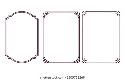 Set or rectangular shapes with squiggly borders. Tags, labels, stamps, crackers, 
coupons rectangle boxes with curvy, wiggly, wavy edges isolated on white background.
Set or rectangular shapes