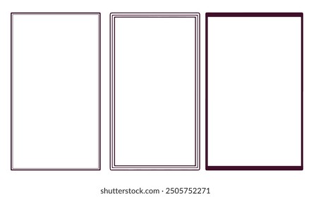 Set or rectangular shapes with squiggly borders. Tags, labels, stamps, crackers, 
coupons rectangle boxes with curvy, wiggly, wavy edges isolated on white background.
Set or rectangular shapes