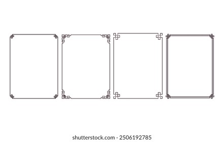 Set or rectangular shapes with squiggly borders. Tags, labels, stamps, crackers, 
coupons rectangle boxes with curvy, wiggly, wavy edges isolated on white background.
Set or rectangular shapes