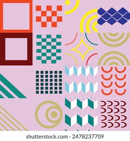 a set of rectangular shapes that repeat and create order. These elements can be shapes, lines, colors, textures, or a combination of several elements