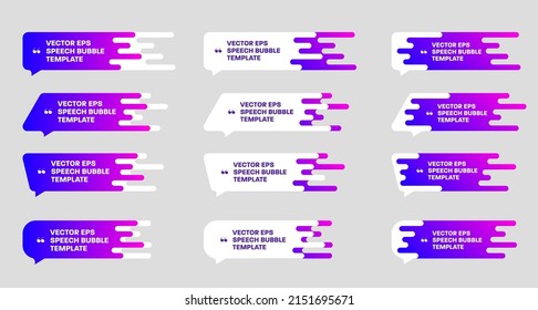 Set of rectangular speech bubbles for quotes with gradient. Vector illustration.banner design