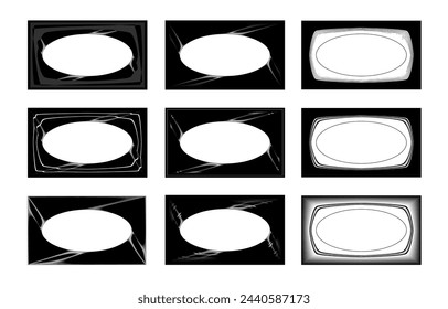 A set of rectangular-oval frames