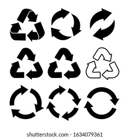Set of recycle arrow. Vector illustartion