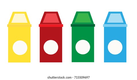 set recycle bin on white background. recycle garbage icon. waste type icon set vector.  