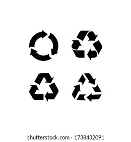 Establecer el icono de reciclaje aislado en fondo blanco
