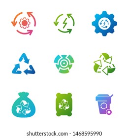 Set of Recycle icon Logo Concept Vector template. Simple logo vector illustration for graphic and web design.