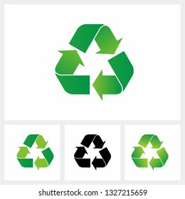 Set of recycle icon. Recycle symbol, eco green color.