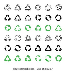 Set of recycle icon symbol vector on white background