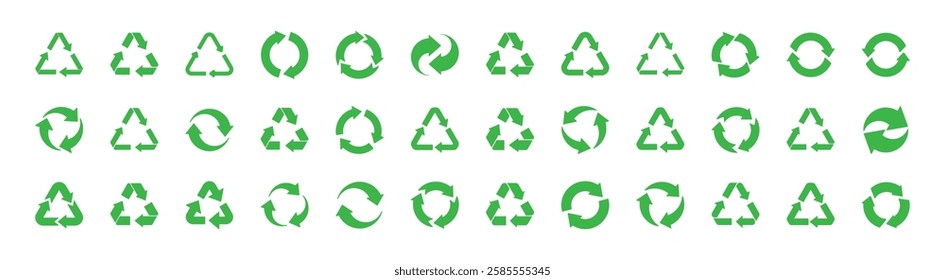 Set of recycle icon symbol vector on white background