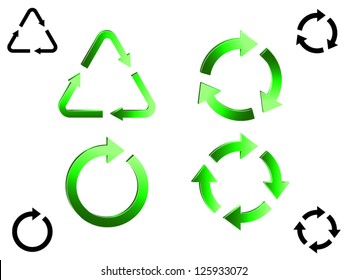 Set of recycle icons.