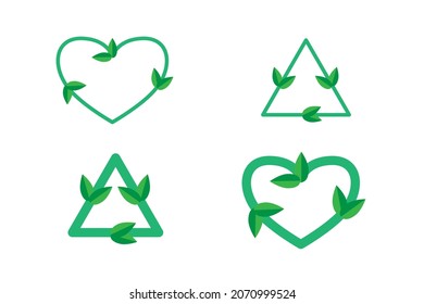 A set of recycle icons made in green style. Good for any project about reuse and zero waste.