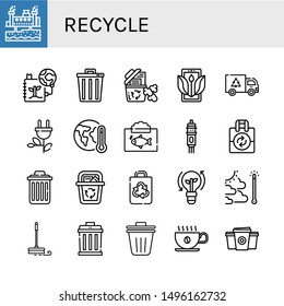 Set of recycle icons such as Geothermal energy, Save the planet, Trash, Recycle bin, Ecology, Garbage, Green energy, Global warming, Ecosystem, Cartridge, Reuse, Delete , recycle