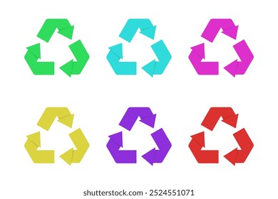 Set Of Recycle Isolated On White Background. Vector Illustration