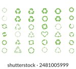 Set of recycle sign icons. Vector Fully editable file