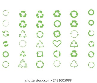 Set of recycle sign icons. Vector Fully editable file
